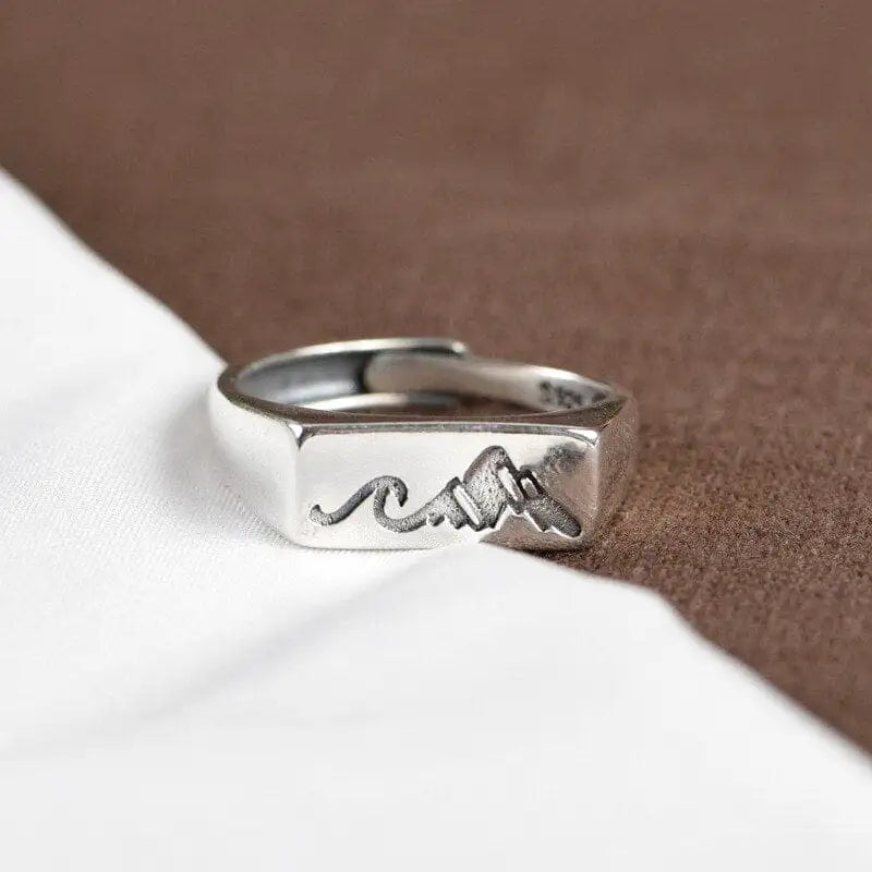 bague forme montagne femme