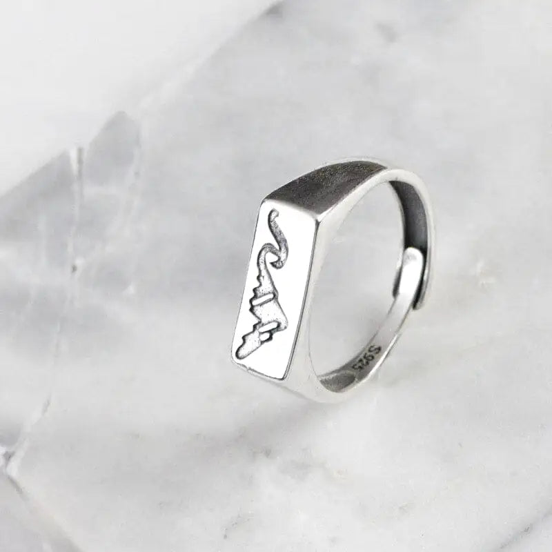 bague forme montagne femme