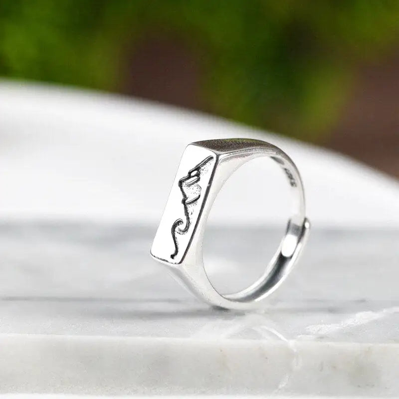 bague forme montagne femme