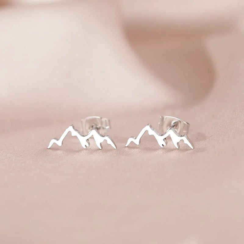 boucle d’oreille acier inoxydable forme montagne
