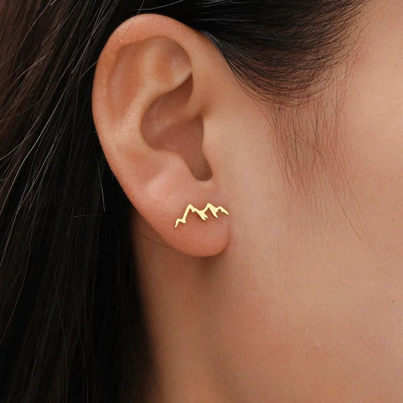 boucle d’oreille acier inoxydable forme montagne