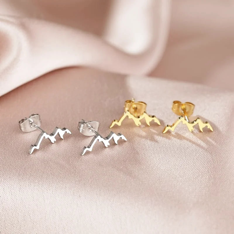 boucle d’oreille acier inoxydable forme montagne