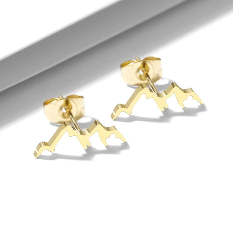 boucle d’oreille acier inoxydable forme montagne