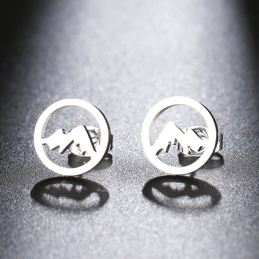 Boucle d'Oreille Montagne en Acier Inoxydable - RANDO LADY