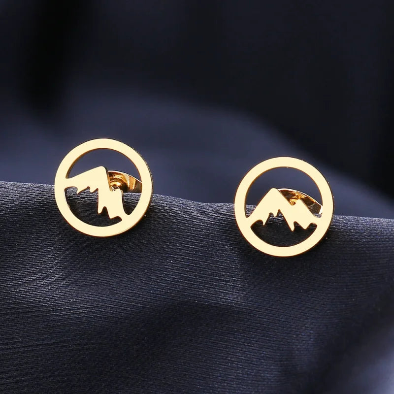 Boucle d'Oreille Montagne en Acier Inoxydable - RANDO LADY