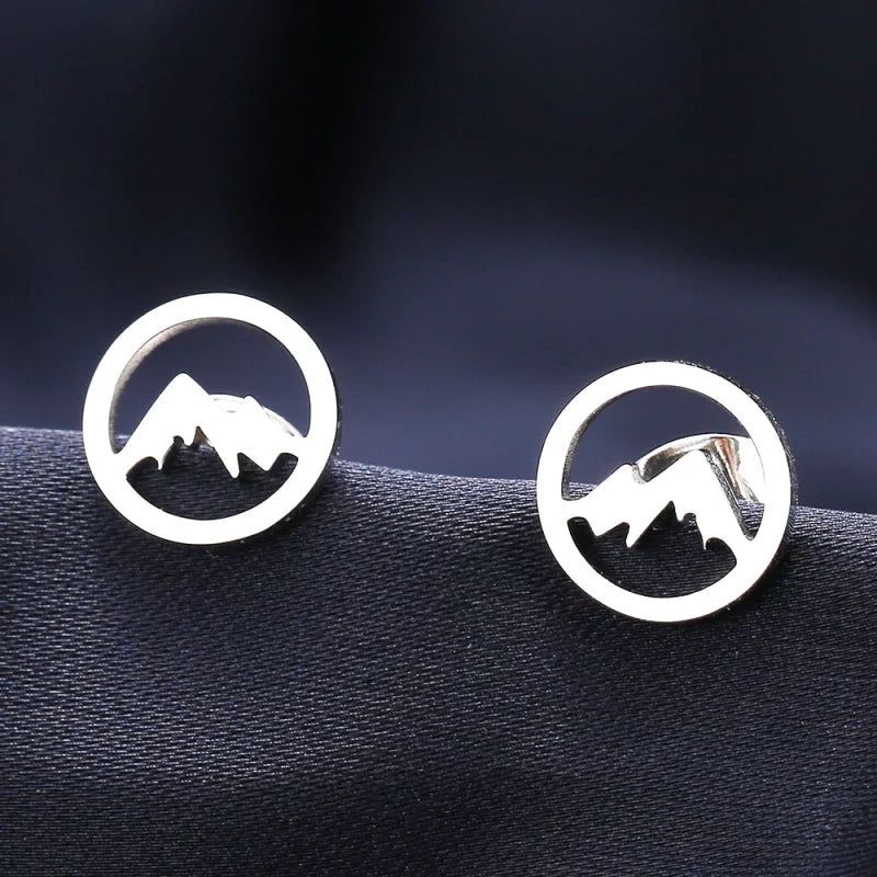 Boucle d'Oreille Montagne en Acier Inoxydable - RANDO LADY