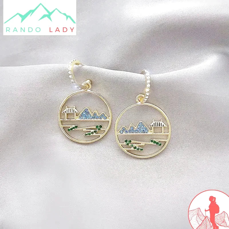 boucles d oreilles thème montagne