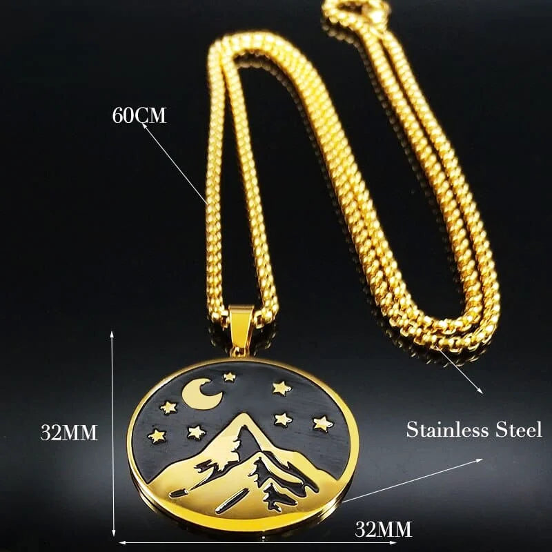 collier montagne doré