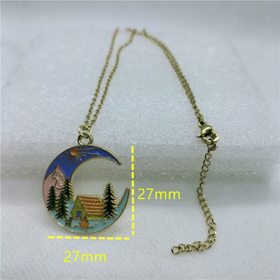 Horizon Enchanté : Pendentif Montagne doré