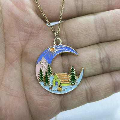 Horizon Enchanté : Pendentif Montagne doré
