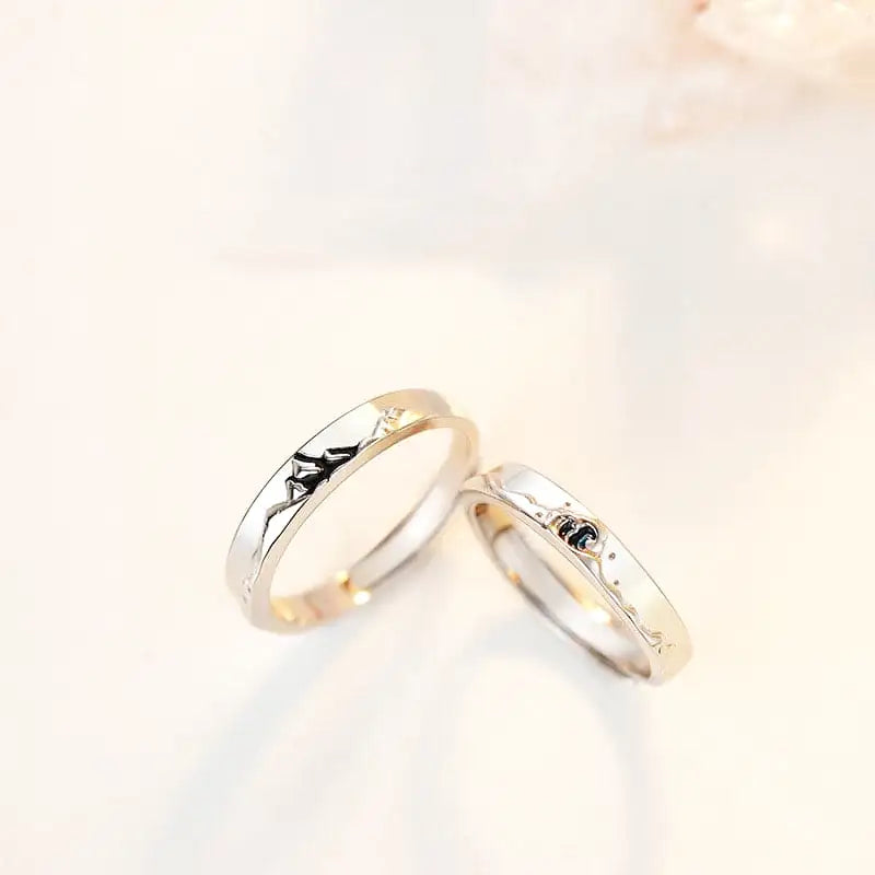 bague forme montagne homme femme
