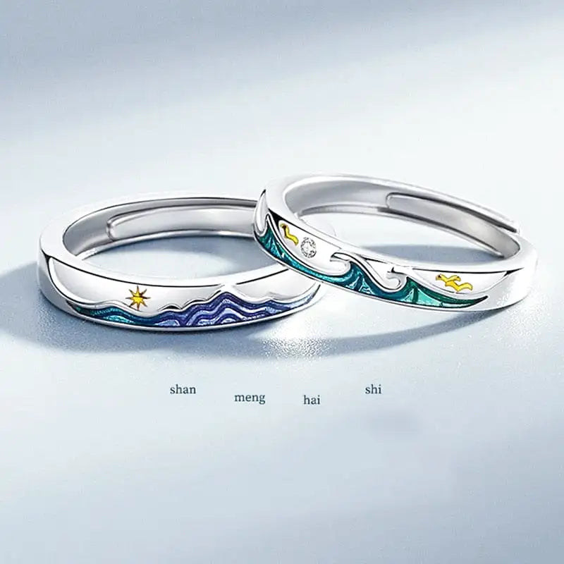 bague forme montagne homme femme