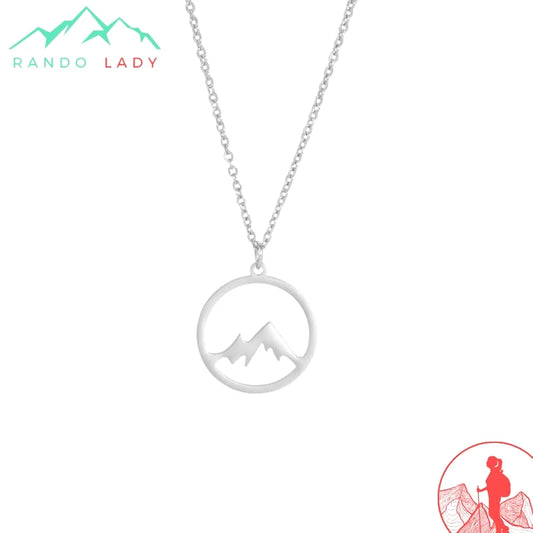 pendentif montagne argent inoxydable