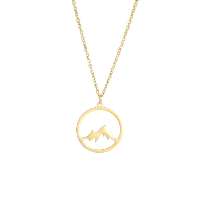 pendentif montagne argent inoxydable